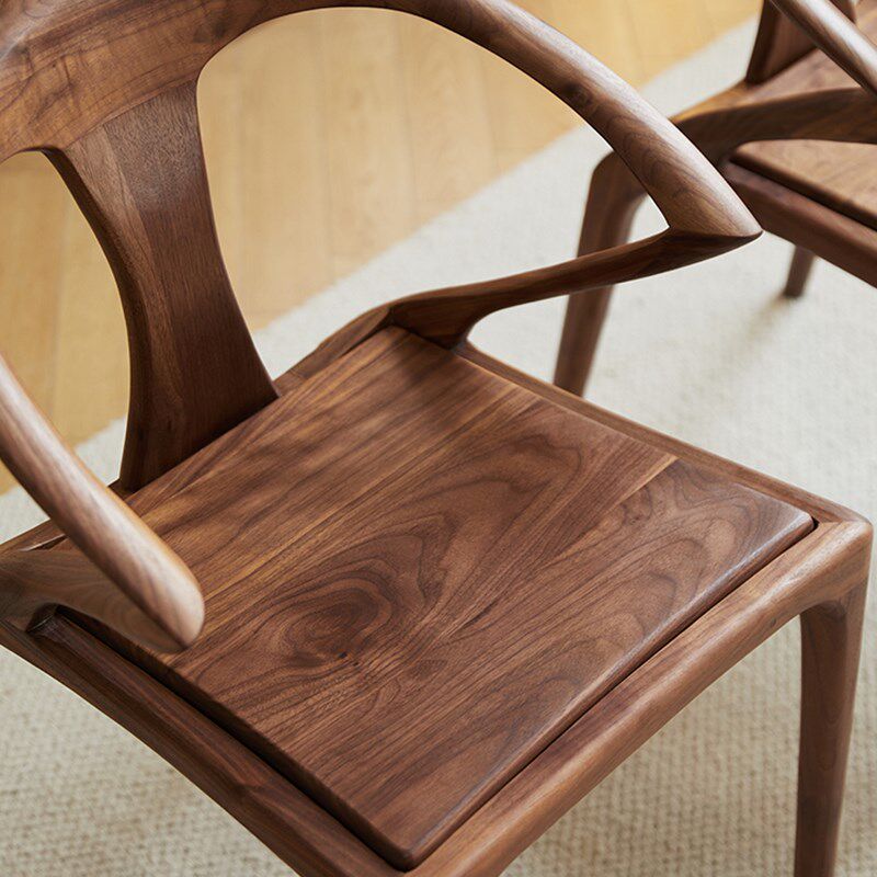 北美黑胡桃木实木椅剑椅餐椅书桌椅榫卯结构靠背家用简Z约办公椅