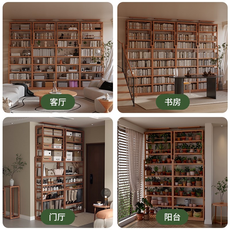 阳台置物架子家用客厅多层靠墙y陈列展示柜隔断式一体落地货物收