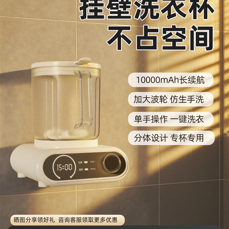 洛西西洗衣杯免安装壁挂分体式内衣壁挂洗衣机洗袜子内裤小型无线