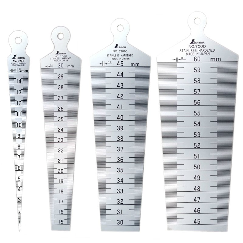 亲和间隙尺不锈钢尺1-60mm企鹅孔尺日本进口间隙尺楔形塞尺锥度尺
