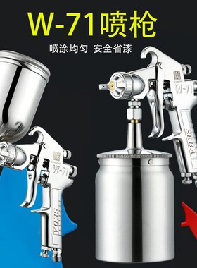 日本W-71/W77汽车油漆喷枪喷漆上壶原装家俱喷抢高雾化涂料喷漆枪