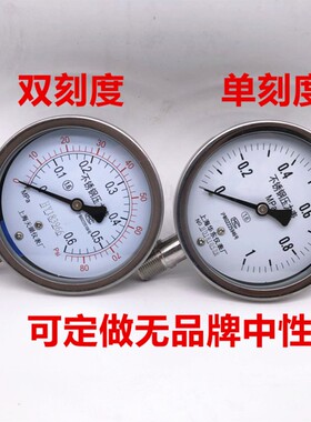 304/316L不锈钢压力表Y100耐震YN100BF 硅油耐低温防冻yn60bf 2分