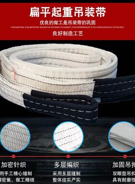 扁平起重吊装带扣1吨2吨3米3吨3米5吨6米工业吊装布带拖车纤维绳