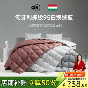 匈牙利进口羽绒被95白鹅绒五星级酒店春秋绒丝被芯冬被子加厚保暖