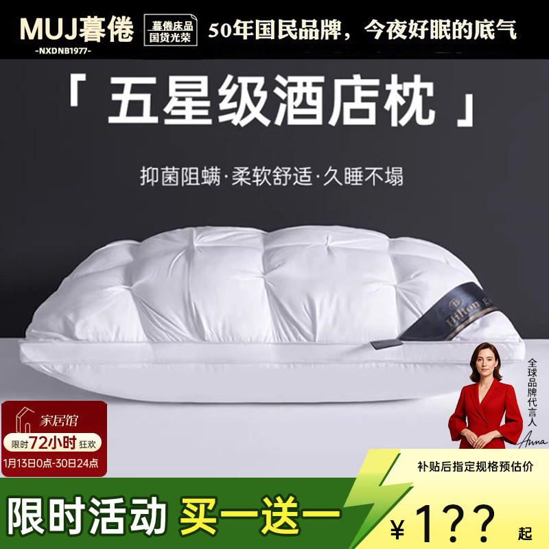 德国Countlre希尔顿五星级酒店羽绒枕头一对鹅绒枕头芯助睡眠专用,床上用品,枕头/枕芯,淘宝优惠券,粉丝福利购,淘宝优惠卷