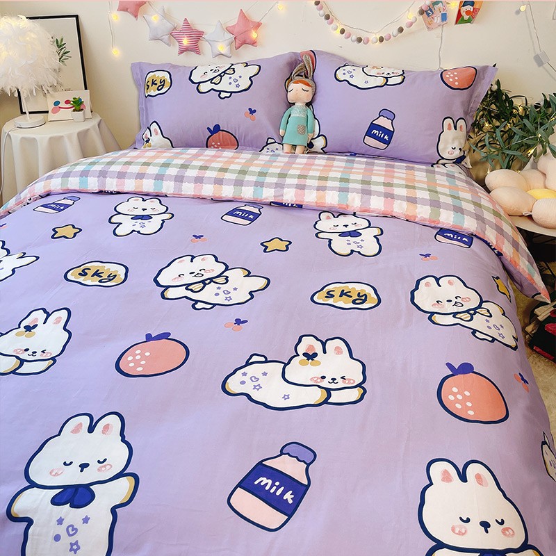 被套单件15e0x200x230cm全棉卡通儿童1.8m碎花被罩1.5米少女