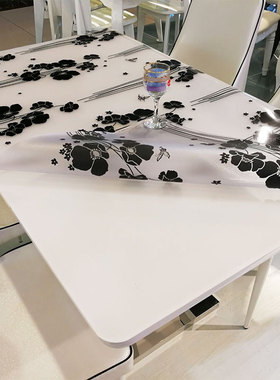 桌布塑料软玻璃花色防水防烫防油免洗餐桌垫POVC水晶板隔热茶几垫