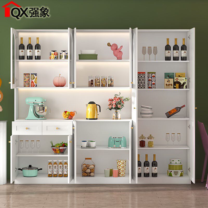 奶油风餐边柜高柜一m体靠墙现代简约客餐厅白色多功能置物酒柜G20