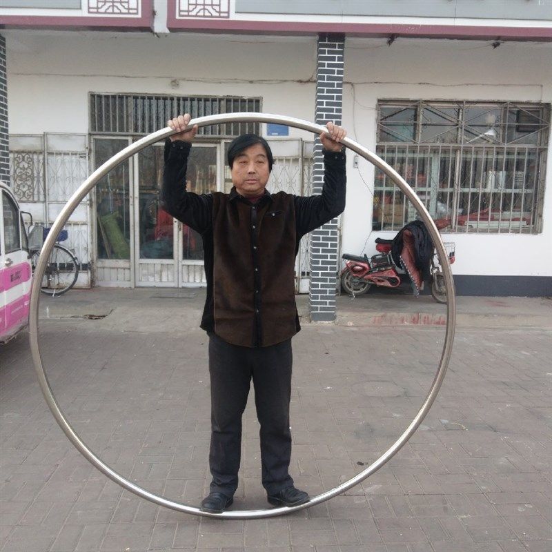 杂技魔术气功特技道具滚环加厚加粗精致不锈钢滚环橡胶管挂胶滚环