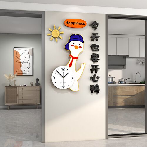 现代简约沙发背景墙客厅装饰画挂钟组合I玄关挂画餐厅壁画饭厅墙