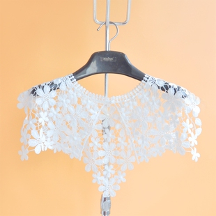 春夏小披肩女外搭斗蓬2024新品 勾花镂空小外套百搭坎肩短外套 时尚