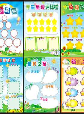 小组评比栏每月周之星积分表小学教室班级布置装饰U文化墙贴画定