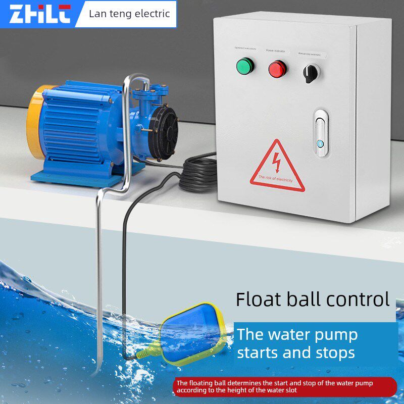 液位水泵控制箱380V智能全自动上水塔E水位排水浮球开关控制箱220