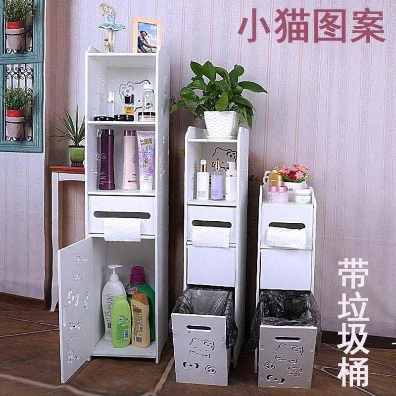 夹缝收纳置物架15卫生间侧边柜窄缝收纳架浴室置物柜.迷你夹缝柜