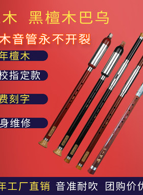 黑檀红木b单管竖吹九孔横吹巴乌乐器b调G调F调小学生成人演奏初学
