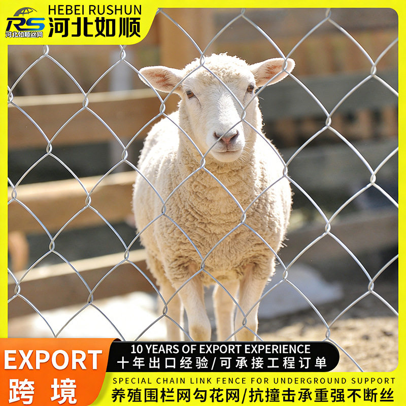 加工畜牧养殖菱形钢丝围栏农场圈地安全防护隔离铁丝热镀锌勾花网