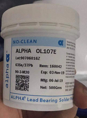ALPHA阿尔法OL107E有铅焊锡膏UP78高性能OM5100 OM5300焊点饱满