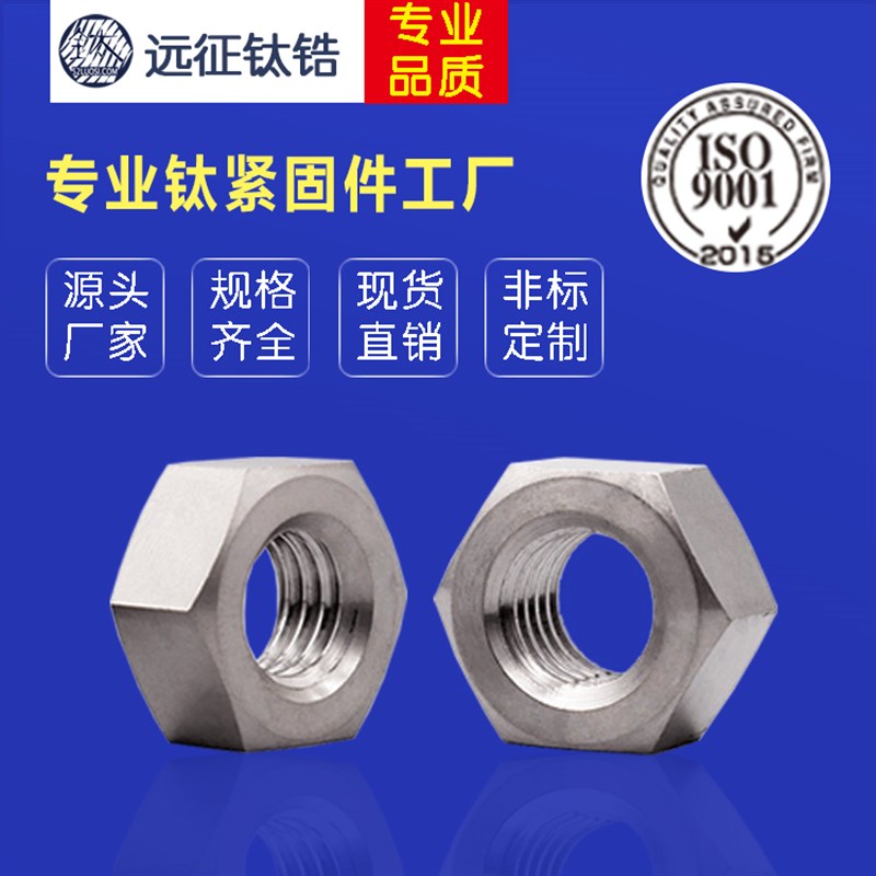 M3-M20源头厂家直销 DIN934纯钛六角螺帽 各规格定制钛合金螺母
