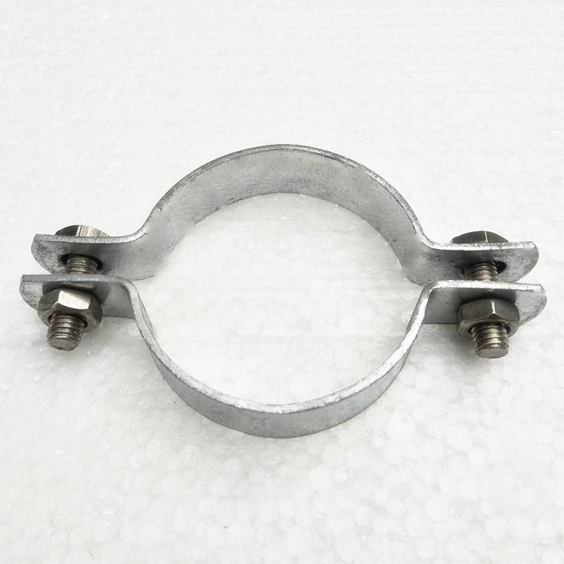 加厚镀锌电线双抱箍卡扣广告牌卡箍方管夹u型管卡骑马卡水管抱卡