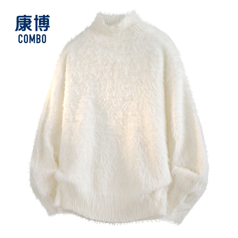 康博男士冬新款宽松舒适立领毛衣