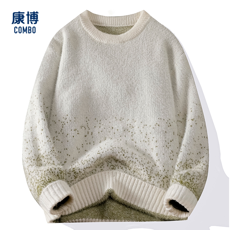 康博男士冬季款休闲百搭纯色毛衣