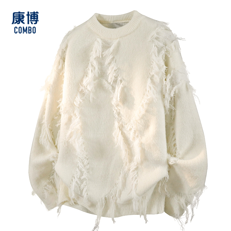 康博男士冬季款休闲百搭纯色毛衣