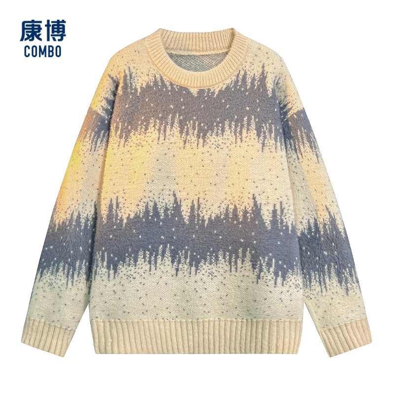 康博男士冬季款休闲百搭圆领毛衣