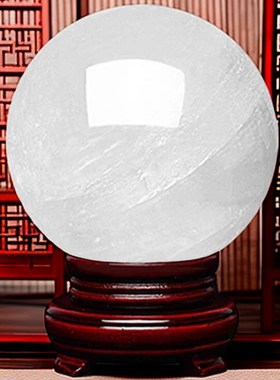 房子西北缺角补角天然水晶球摆件方解石球玄关桌面酒X柜装饰干兑