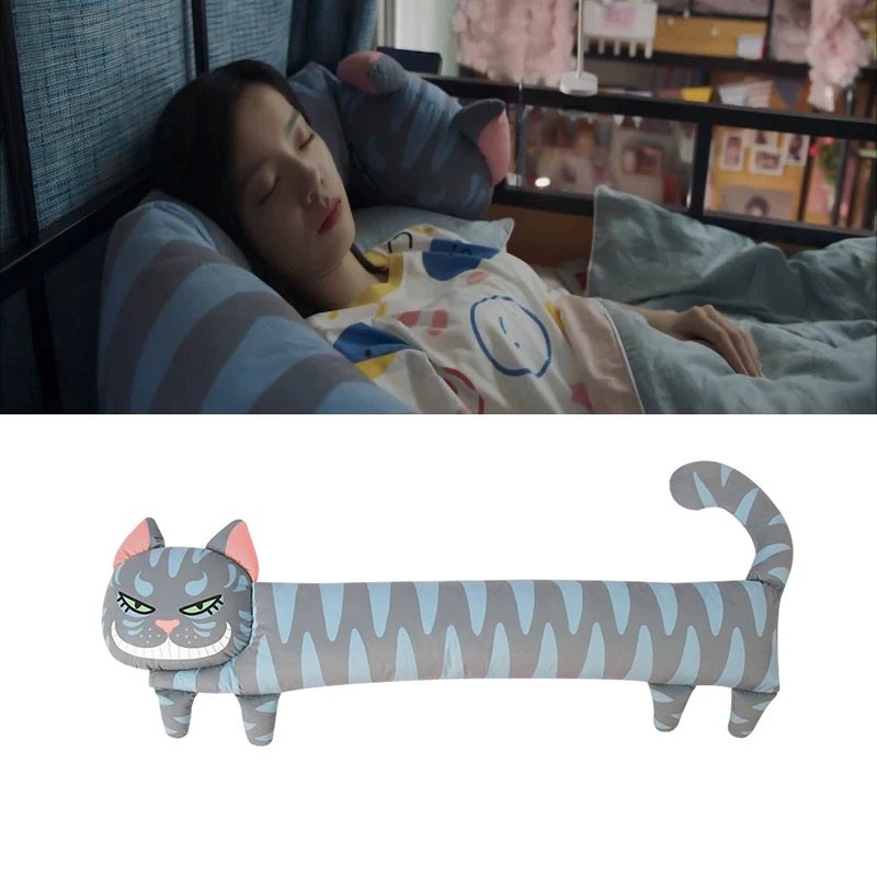 二进制恋爱笑脸猫长条抱枕男女睡觉夹腿沙发玩偶腰枕X床头靠垫礼