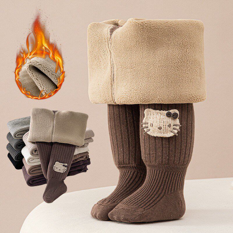 宝宝加绒打底裤秋冬款婴儿童大PP加厚连裤袜子女童保暖冬季连体袜