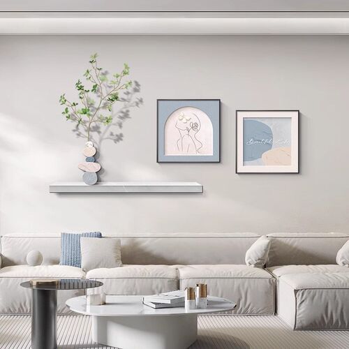时来运转a奶油风客厅装饰画垞寂风抽象沙发背景墙壁画2024新款挂