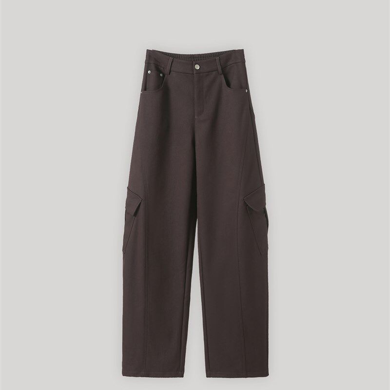 李子木秋季宽松休闲裤女款多口袋阔腿工装裤宽松显瘦百搭直筒长裤