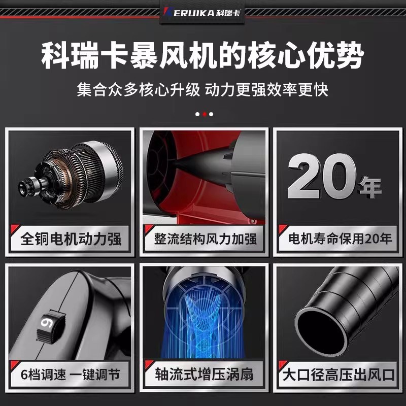 锂电鼓风机充f电式小型吹风机大功率工业两用电脑车载清吸灰吹尘