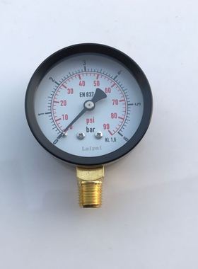 Y-63 EN837-10-6bar 90psi 压力表 外壳直径63mm 径向 螺纹PT1/4
