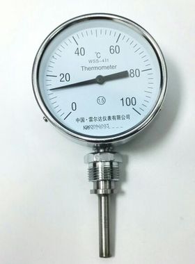 雷仪 雷尔达牌 双金属温度计 wss-411 0~100 L=50mm m27x2定制