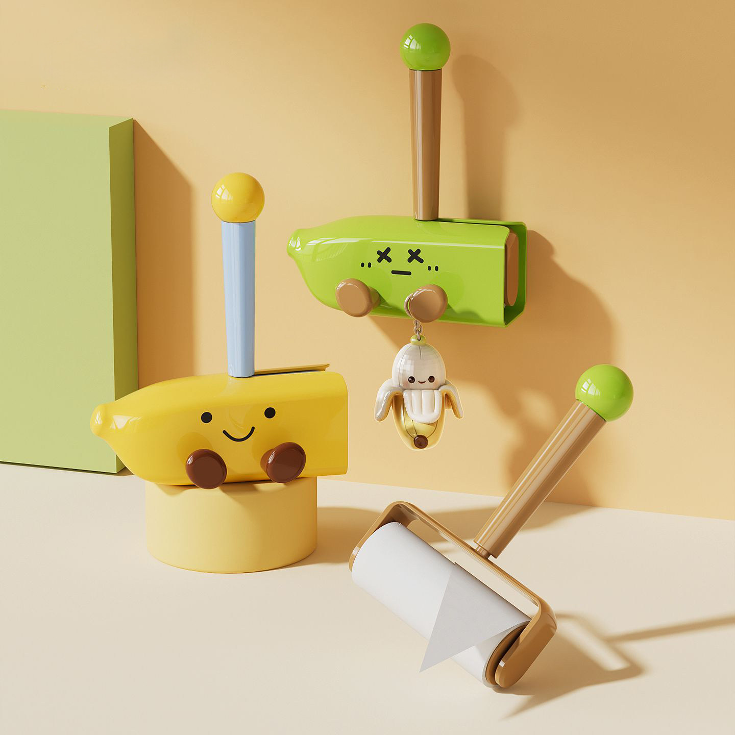 箱蕉滚筒可撕式粘毛器