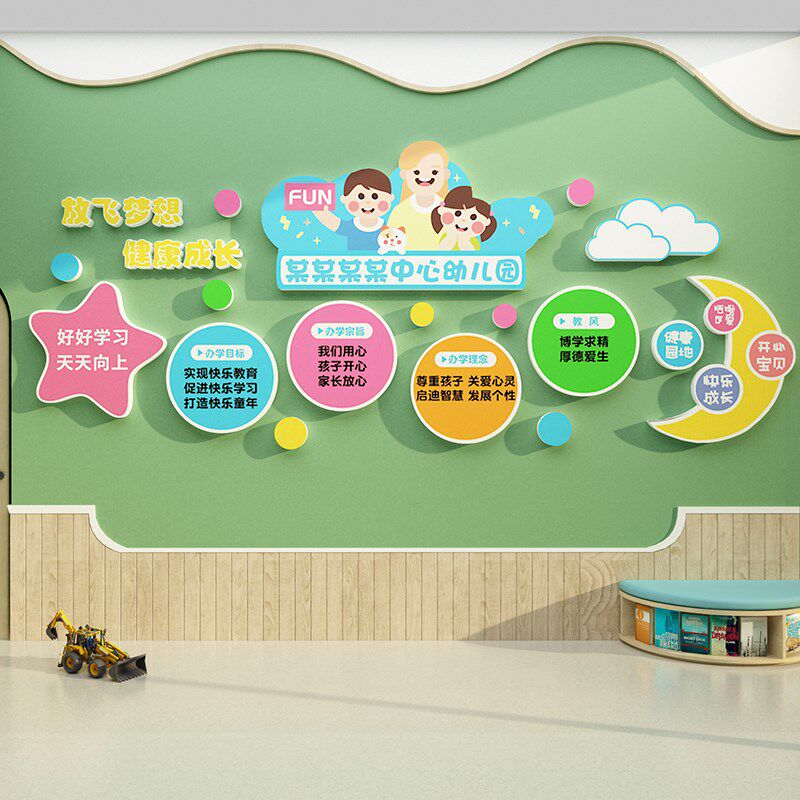 幼儿园墙贴面装饰环境创意材料主题成品文化布置背景大厅形象走廊