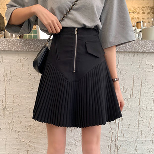 高腰不规则百褶裙女胖mm显瘦短裙a字半身裙200斤 韩版 2021夏季 新款