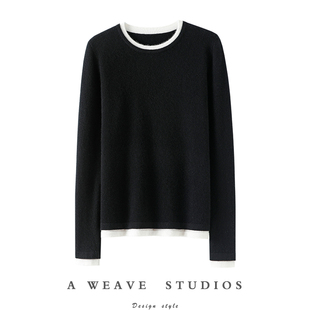 秋冬季 女纯羊绒毛衣针织打底衫 圆领100%纯山羊绒衫 通勤颜值在线