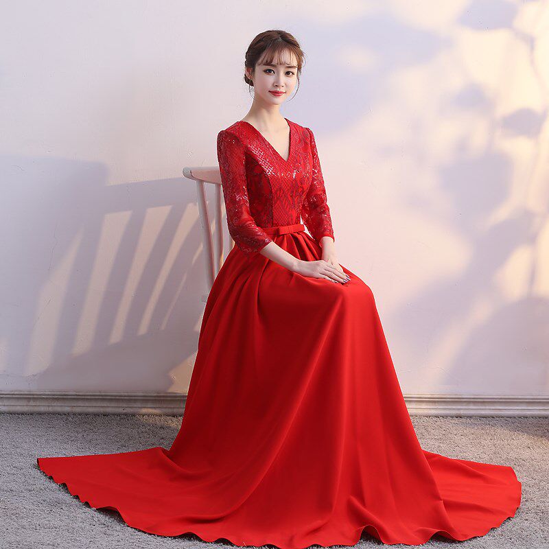 大合唱团演出服女长裙主持人礼服大码胖妹妹定制显瘦2024演出服装