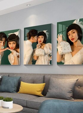 相框照片墙组合挂墙背景墙房间装饰客厅布置三联画定制挂画框卧室