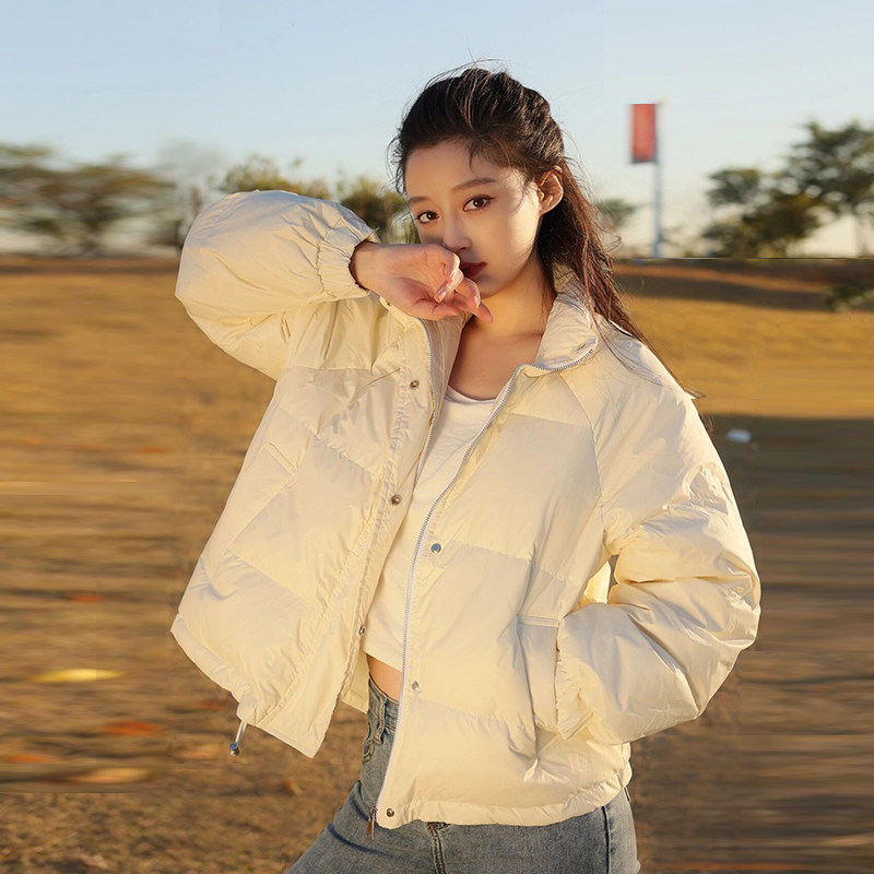 小个子保暖羽绒棉服棉衣女2023秋冬季新款奶呼呼韩版加厚立领外套