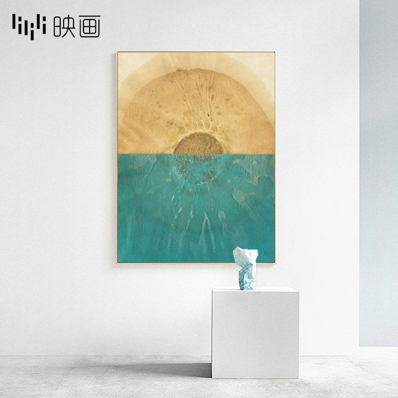 艺术画客厅玄关装饰画竖版走廊过道挂画现代简约壁画花园洋房油画