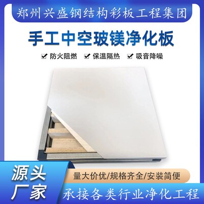手工玻镁净化保温板无尘车间隔墙吊顶J夹芯板中空玻镁洁净耐高温