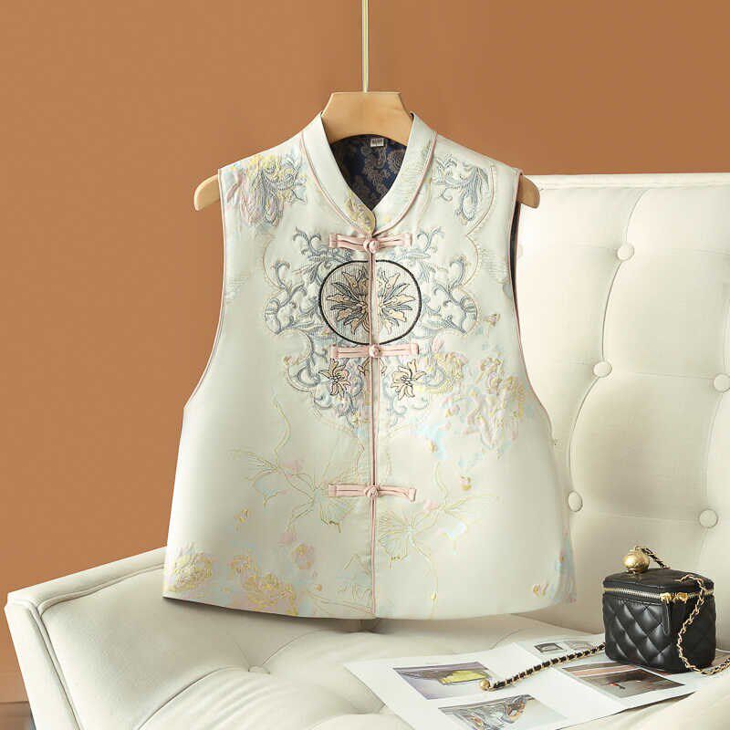 新款国风马甲女春秋外穿中式唐装时尚小个子坎肩马夹背心洋气上衣