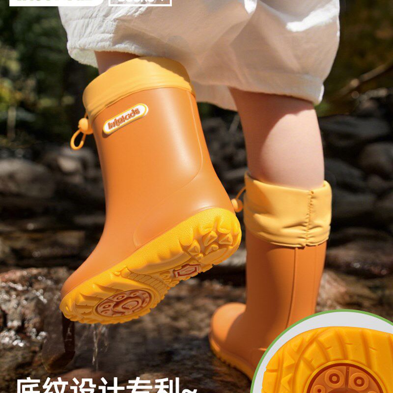 儿童雨鞋男女孩小学生上学雨靴日系防滑耐P磨幼儿园宝宝防水鞋