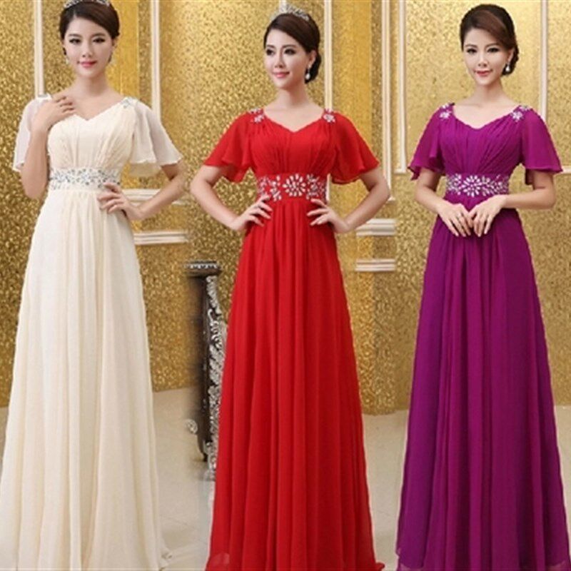 2024新款大合唱演出服女长裙主持人礼服女演出服大码定制长款礼服