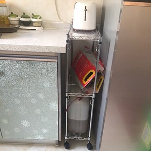 厨房夹缝b置物架缝隙收纳架宽15 25cm水果蔬菜三层小架子窄边
