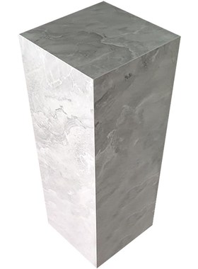 简约现代浅灰色岩板底座雕t塑台客厅装饰大理石落地摆件花盆摆放