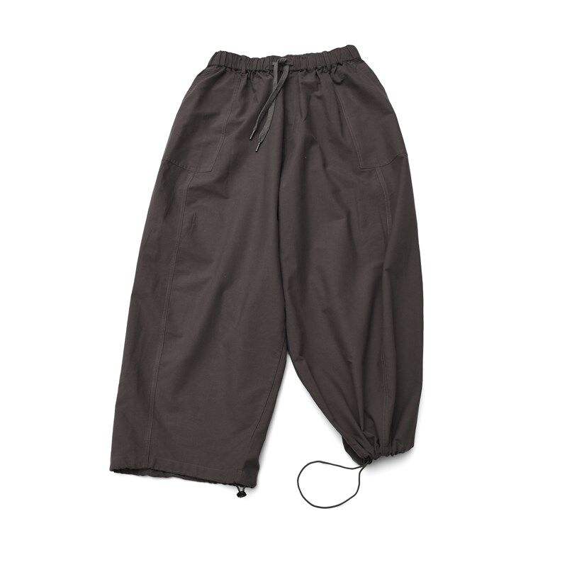 潮流松紧腰宽松吊档工装裤男y束脚拉绳坠感阔腿裤直筒男九分裤男